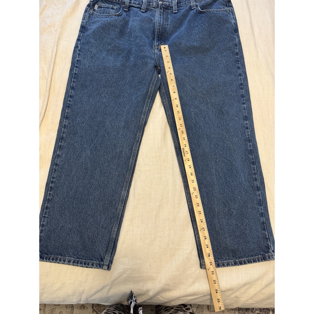 Carhartt Men's Relaxed Blue Jeans Medium Wash 46x30 VTG Quality Denim Classic - Picture 2 of 8